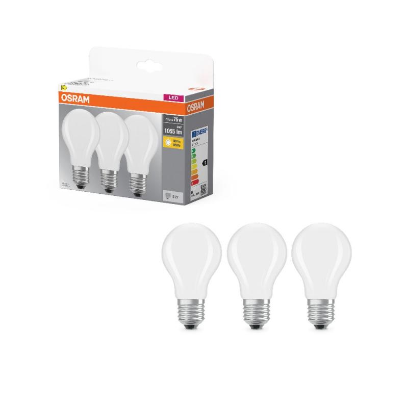 3er Pack OSRAM LED BASE E27 Lampe matt 7,5W wie 75W warmweiß